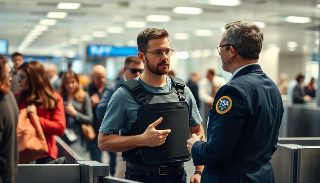declaring body armor at airport security