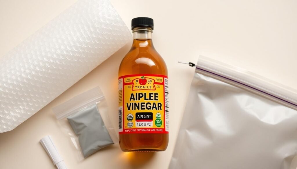 packing apple cider vinegar for air travel
