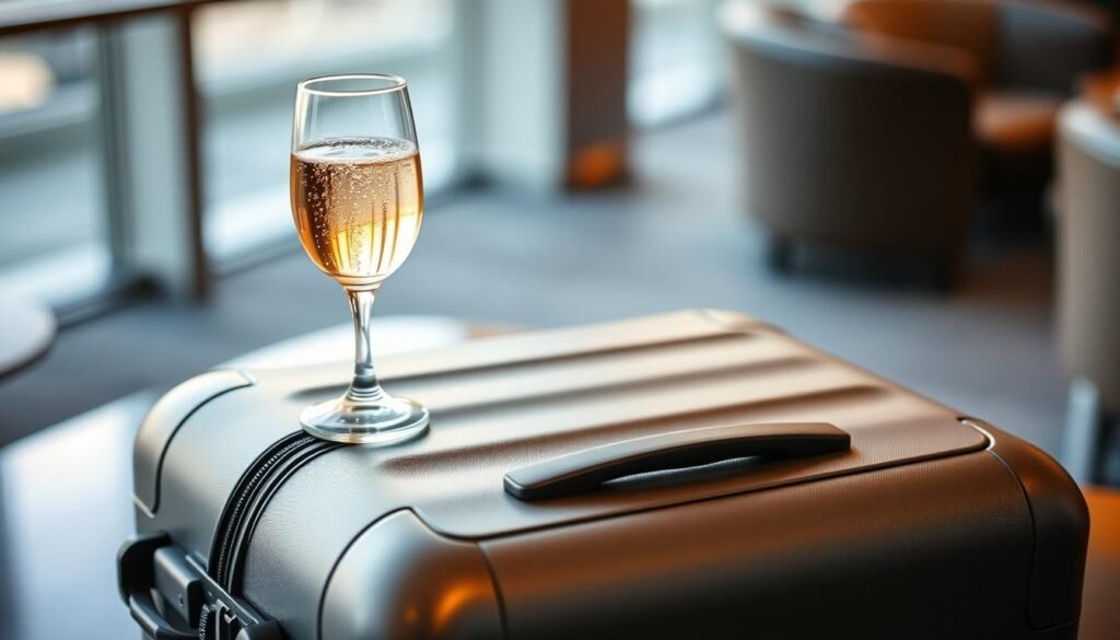 sparkling wine in carry-on